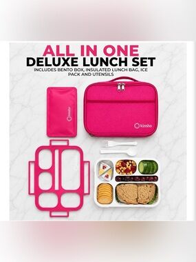 Kinsho Lunch Box with Insulated Bag and Ice Pack, Brand New